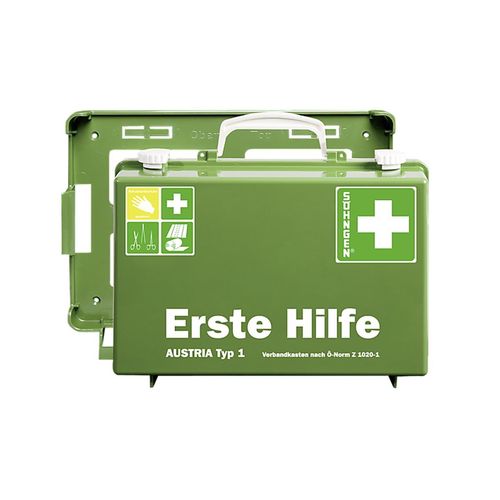 Erste Hilfe-Koffer,grün Füllung Ö Norm Z1020-1